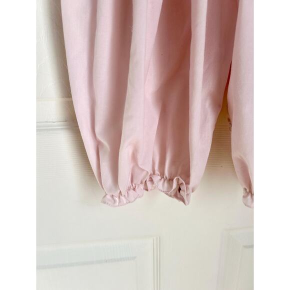 Vintage Baby Girl Smocked Cotton Blend Pink Bubble Suit 9 Months - Picture 4 of 9